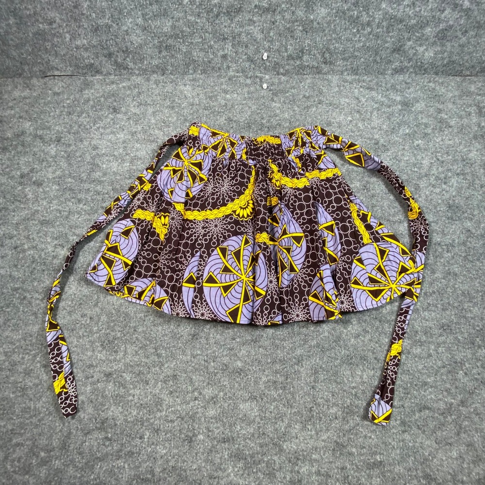 African Stars Womens Purple‎ Yellow Cotton Geometric Print Mini Skirt One Size